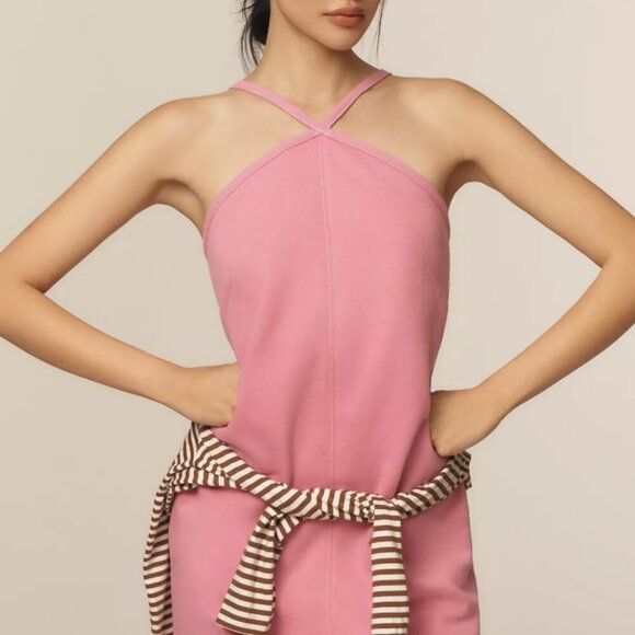 Anthropologie Daily Practice Pink Halter Mini Dress Size M - Picture 2 of 4